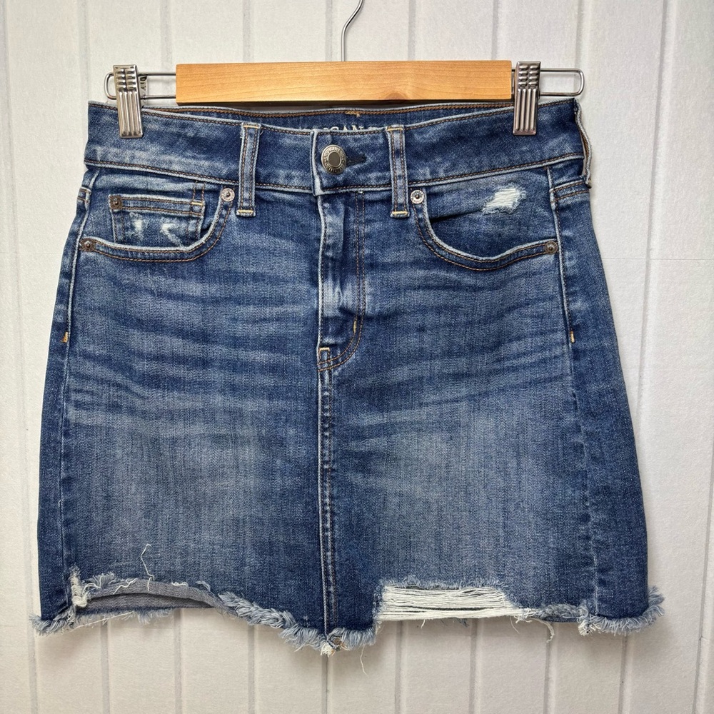 American Eagle Outfitters‎ Super Stretch Denim Mini Skirt Size 4